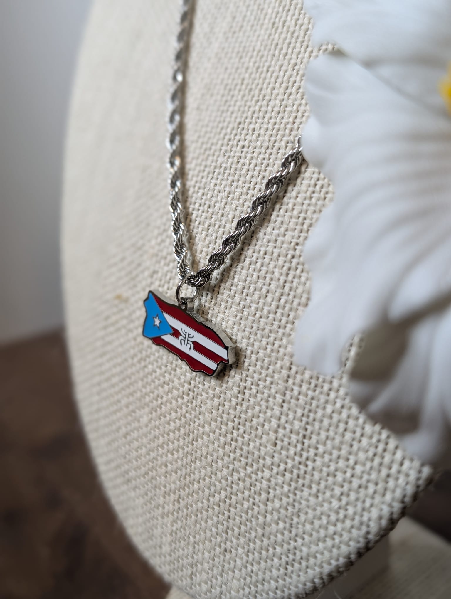 Stainless Steel Colored Puerto Rico Map Flag Necklaces – BORIKEN MADE